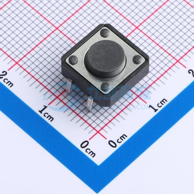 轻触开关12*12*5.0mm插件四脚DIP圆柄250gf 【轻触】实物图