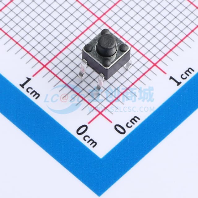 轻触开关4.5*4.5*4.5mm四脚插件圆柄正按250gf 【插件】实物图