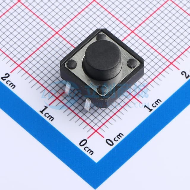 轻触开关12*12*6.5mm插件四脚DIP圆柄250gf 【轻触】实物图