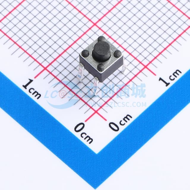 轻触开关4.5*4.5*7.0mm四脚插件圆柄正按250gf 【插件】实物图