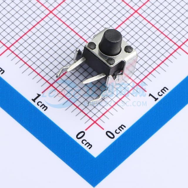 轻触开关6*6*6.5mm带支架插件四脚侧按250gf 【轻触】实物图