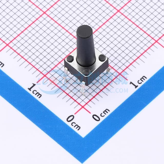 轻触开关6*6*13mm插件四脚DIP圆柄黑柄250gf 【轻触】实物图