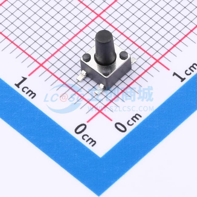 轻触开关4.5*4.5*7.0mm贴片四脚正按圆柄250gf实物图