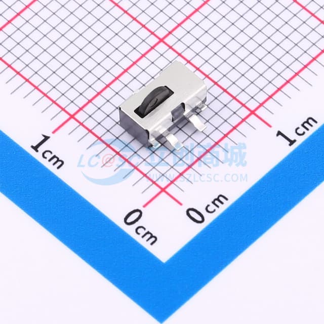 小型微动开关 3脚贴片 圆黑柄 自复位实物图
