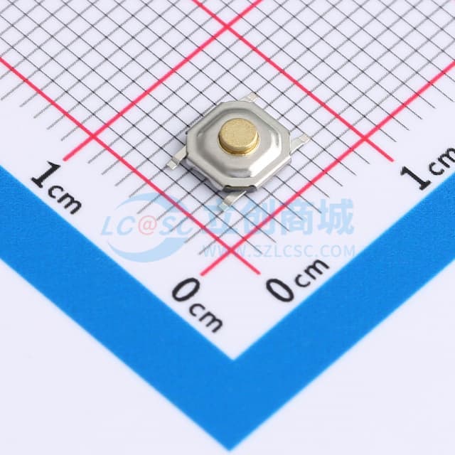 4*4*1.7mm 立贴 250GF 铜头轻触开关实物图