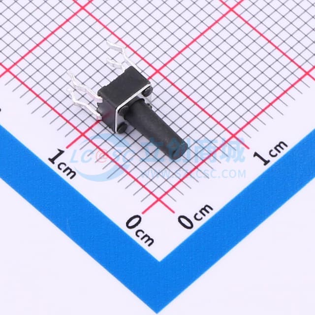 4.5*4.5*9.0mm 直插 180GF 轻触开关实物图