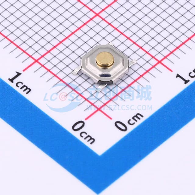 4*4*1.7mm 立贴 180GF 铜头轻触开关实物图