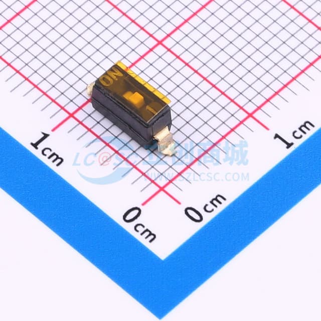 间距2.54mm 1位平推 拨码开关 贴片实物图
