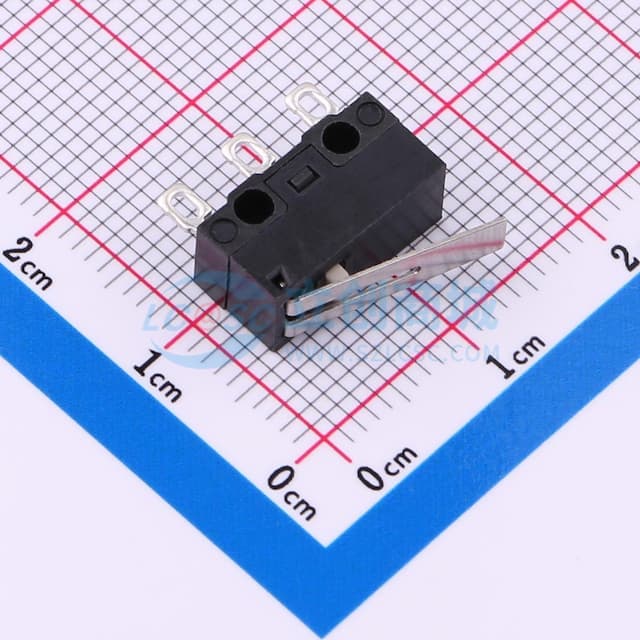 W12.7xD5.7xH6.6小型微动开关 0.5A 125V实物图