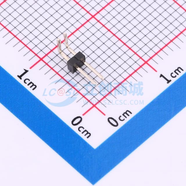 1x2P 间距:1.27mm 方针 弯插实物图