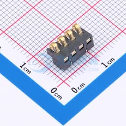 2.5间距 弹片电池座4pin 防窥PIN 塑高4.0缩略图