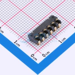 2.5间距 弹片电池座6pin 防窥PIN 塑高3.0缩略图