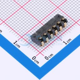 2.5间距 弹片电池座6pin 防窥PIN 塑高2.4缩略图
