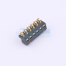 2.5间距 弹片电池座6pin 防窥PIN 塑高4.5缩略图