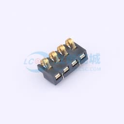 2.5间距 弹片电池座4pin 防窥PIN 塑高3.0缩略图