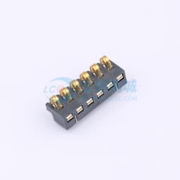 2.5间距 弹片电池座6pin 防窥PIN 塑高3.5缩略图