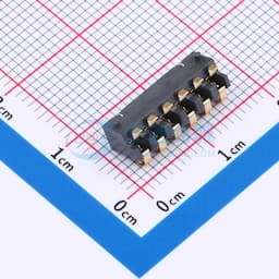 2.5间距 弹片电池座6pin 防窥PIN 塑高3.5缩略图