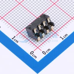 2.5间距 弹片电池座4pin 防窥PIN 塑高4.5缩略图