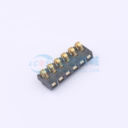 2.5间距 弹片电池座6pin 防窥PIN 塑高2.4缩略图