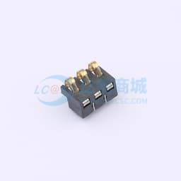 2.5间距 弹片电池座3pin 防窥PIN 塑高4.0缩略图