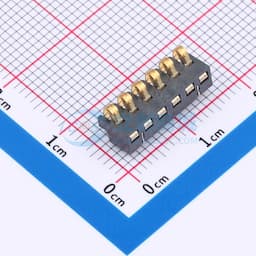 2.5间距 弹片电池座6pin 防窥PIN 塑高3.5缩略图