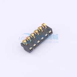 2.5间距 弹片电池座6pin 防窥PIN 塑高3.0缩略图