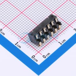 2.5间距 弹片电池座6pin 防窥PIN 塑高4.5缩略图