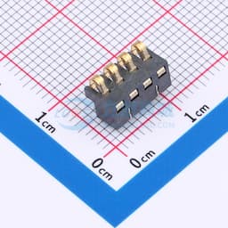 2.5间距 弹片电池座4pin 防窥PIN 塑高4.5缩略图
