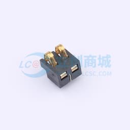 2.5间距 弹片电池座2pin 防窥PIN 塑高3.5缩略图