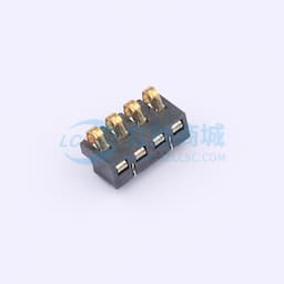 2.5间距 弹片电池座4pin 防窥PIN 塑高3.5缩略图