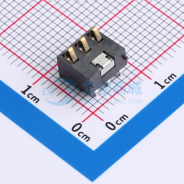 2.5间距 弹片电池座3pin 塑高6.5实物图