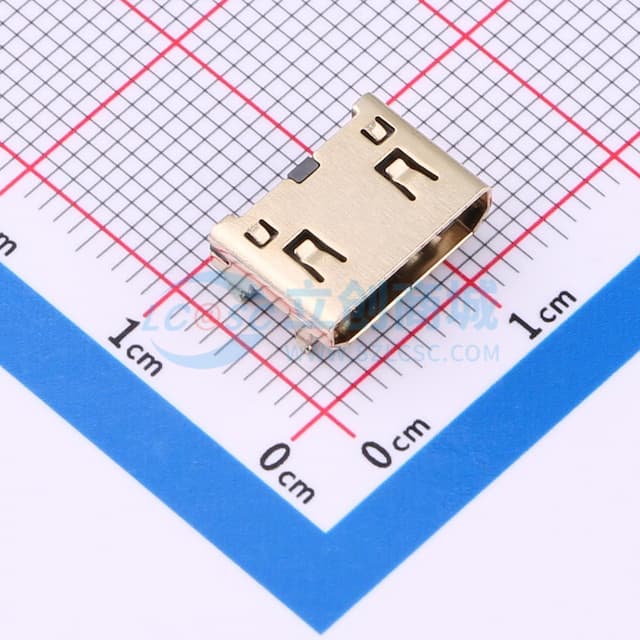 板上19pin HDMI CF前插后贴母座实物图