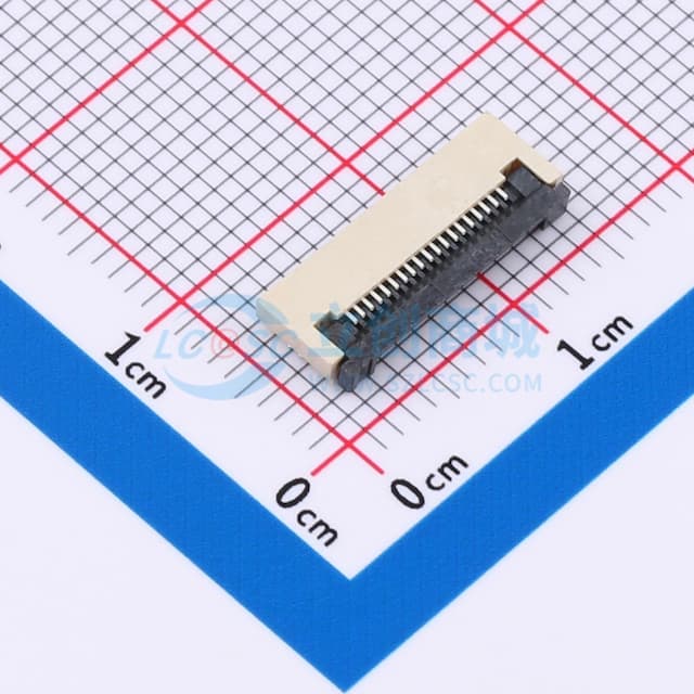 间距:0.5mm 19P 翻盖式 下接实物图