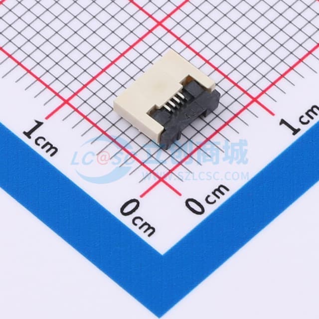 间距:0.5mm 4P 翻盖式 下接实物图