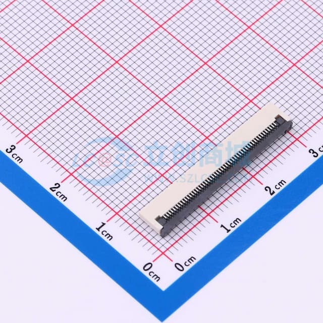 间距:0.5mm 50P 翻盖式 下接实物图