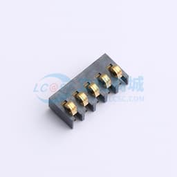 3.0间距 立式弹片电池连接器3.0mm-5P 镀金3u缩略图