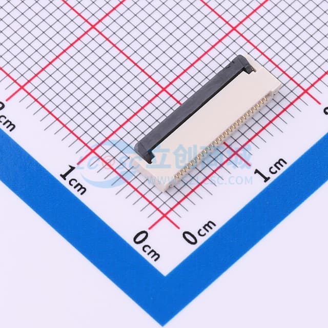 翻盖式 双侧触点/上下接 P数:26P 间距:0.5mm实物图