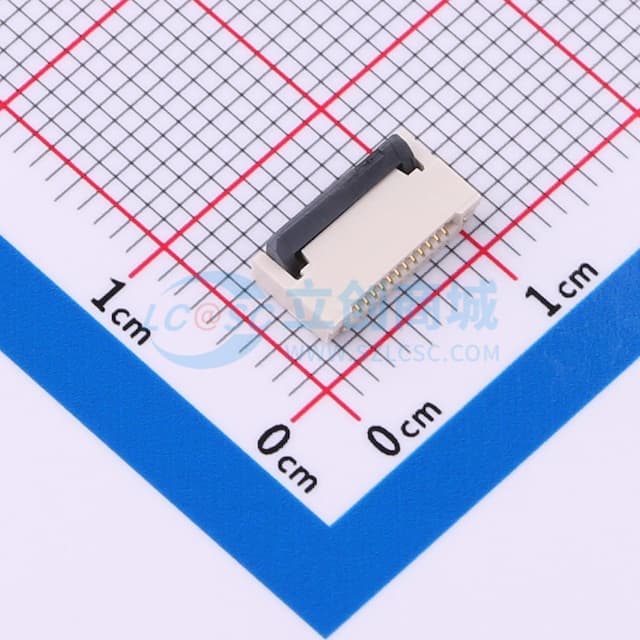翻盖式 双侧触点/上下接 P数:12P 间距:0.5mm实物图