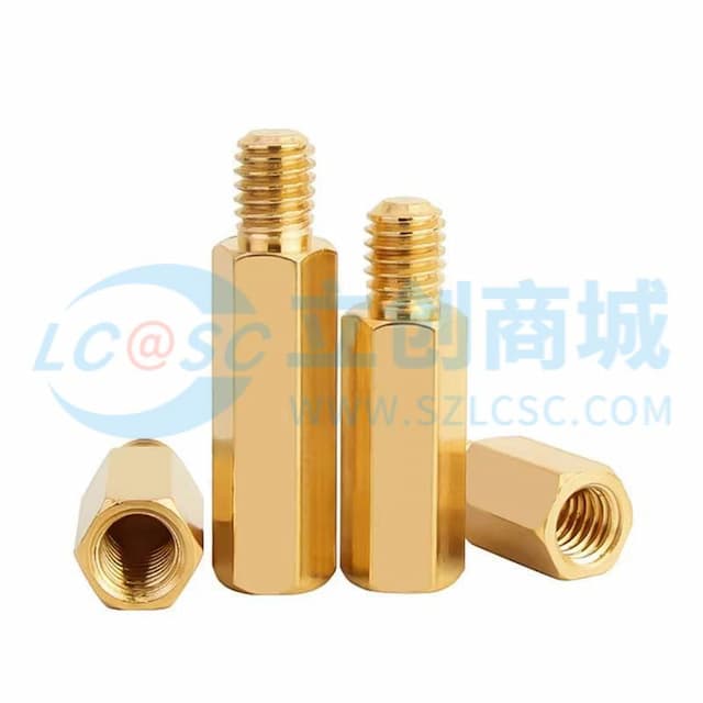 Shuntian(顺天五金) 六角隔离铜柱螺柱 M4X5+6 国标 黄铜 袋装实物图