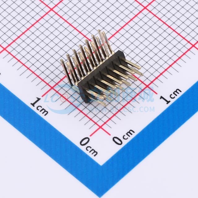 2x7P 间距:1.27mm 方针 弯插实物图