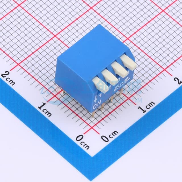 直插拨码开关 间距2.54mm 4PIN/位 侧拨长杆实物图