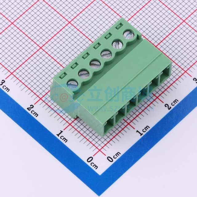 1x6P 3.81mm 排数:1 每排P数:6实物图