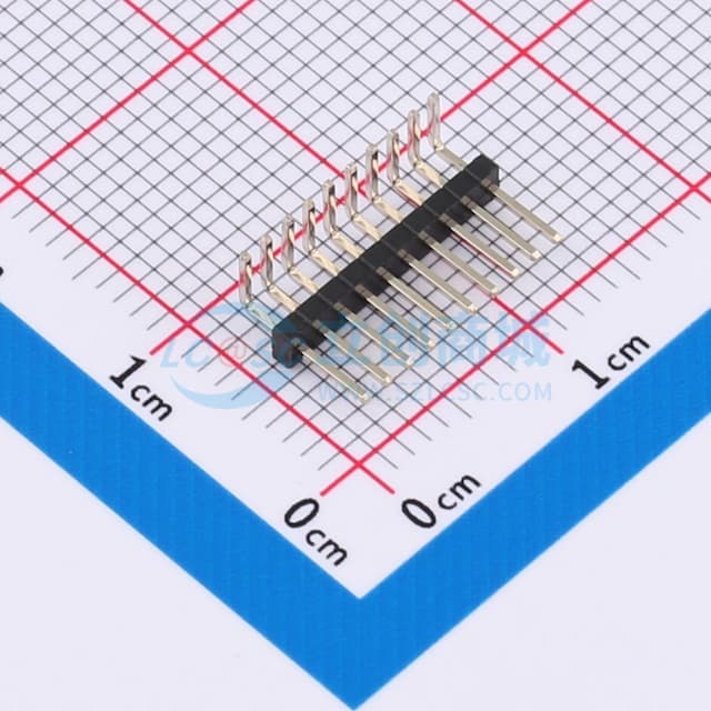 1x10P 间距:1.27mm 方针 弯插实物图