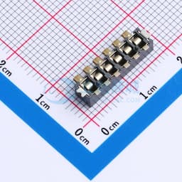 电池座连接器2.54PH间距-H3.8-6pin 卧贴带柱缩略图