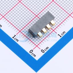 电池座连接器2.54PH间距-H3.8-4pin 卧贴带柱缩略图
