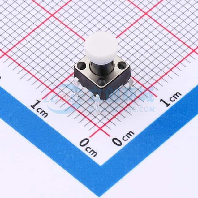 6*6*9φ5*1白帽轻触开关实物图