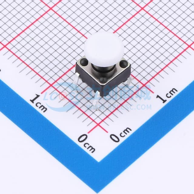 6*6*8φ6*1白帽轻触开关实物图