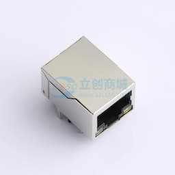 百兆变压器100Mbps滤波器网口RJ45带LED灯插座镀金6U缩略图