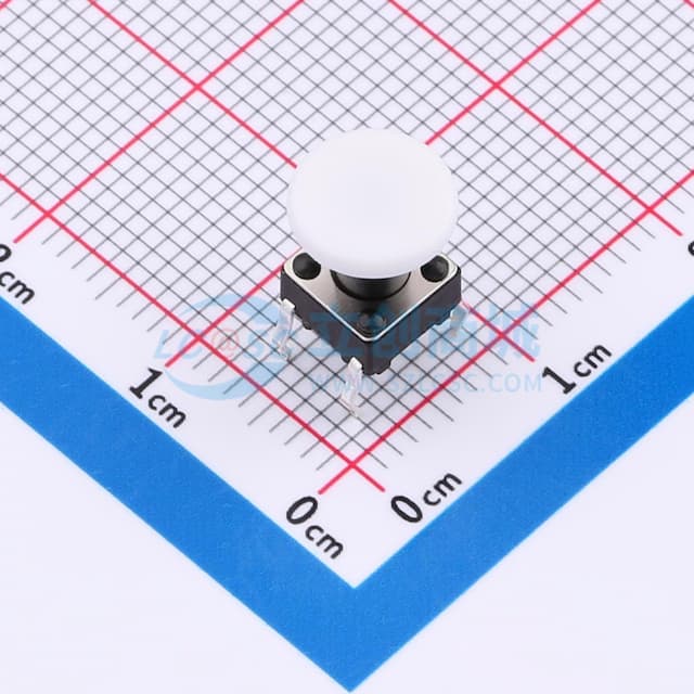 6*6*9.5φ8*1白帽轻触开关实物图