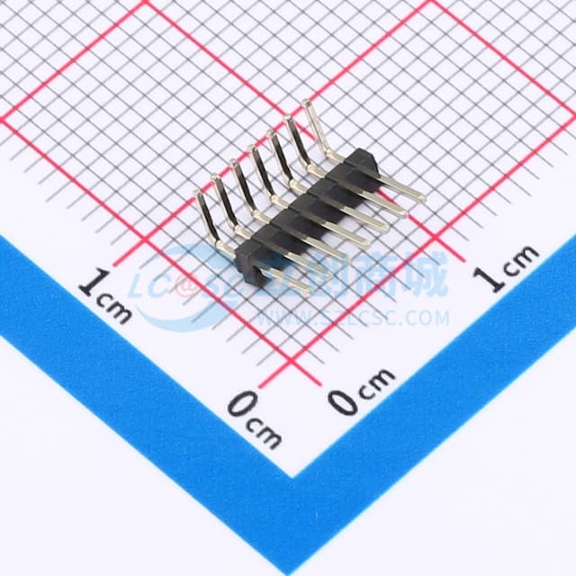 1x7P 间距:1.27mm 方针 弯插实物图